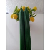 qosrix 2'li Yeşil Şamdan Mumu 1. Kalite Doğal Kokulu Uzun Çubuk Konik Mum thumbnail 2