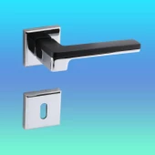 Funda Lüx Krom Mat Siyah Oda Kapı Kolu Rozetli Sürgülü Çelik Kapı Sağa Sola Uygun Kapı Kolları Kulpu thumbnail 9