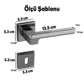 Funda Lüx Krom Mat Siyah Oda Kapı Kolu Rozetli Sürgülü Çelik Kapı Sağa Sola Uygun Kapı Kolları Kulpu thumbnail 6