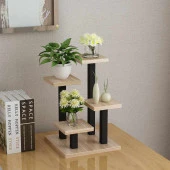 Ahşap Çiçek Standı Metal Çiçeklik Raflı Çiçek Standı - 2