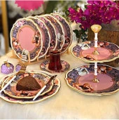 Glamour Pink 6 lı Pasta Tabağı Seti 4032 - 2