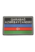 Single Sword Karabağ Azerbaycanındır Yazılı Azerbaycan Bayrağı Plastik Patch - 1