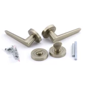 Kayı Saten Wc Banyo Uyumlu Kapı Kolu Daire Rozetli Kapı Kulpu Sağa Sola Uygun Kapı Kolları thumbnail 3