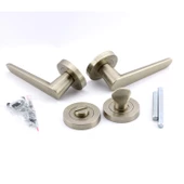 Kayı Saten Wc Banyo Uyumlu Kapı Kolu Daire Rozetli Kapı Kulpu Sağa Sola Uygun Kapı Kolları thumbnail 4