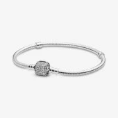 Pandora Gümüş Pavé Klipsli Bileklik 590723CZ 19cm - 1