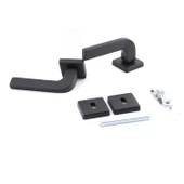 Tog Siyah Oda Kapı Kolu Kare Rozetli Sürgülü ve Çelik Kapı Kulpu Uyumlu Sağa Sola Uygun Kapı Kolları thumbnail 9