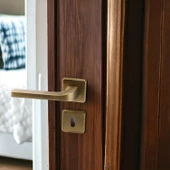 Tog Antik Sarı Oda Kapı Kolu Kare Rozetli Sürgülü ve Çelik Kapı Kulpu Uyumlu Sağ Sol Uygun Kolları thumbnail 8