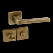 Tog Antik Sarı Wc Banyo Uyumlu Kapı Kolu Kare Rozetli Kapı Kulpu Sağa Sola Uygun Kapı Kolları thumbnail 9