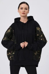 Kapüşonlu Oversize Sweatshırt - 4