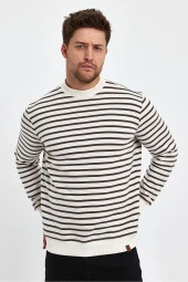 Bisiklet Yaka Çizgili Sweatshirt(E23-761A-ERK) - 4