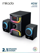 Mikado MD-96BT 2+1 40W Siyah Multimedya FM/BT/SD/USB Speaker Hoparlör - 1