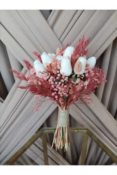 Pembe Islak Lale Gelin Buketi, Gelin Çiçeği, Islak Lale Gelin Buketi thumbnail 3