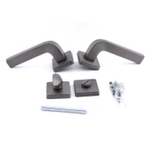 Tog Mat Füme Wc Banyo Uyumlu Kapı Kolu Kare Rozetli Kapı Kulpu Sağa Sola Uygun Kapı Kolları thumbnail 7