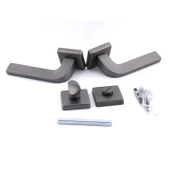 Tog Mat Füme Wc Banyo Uyumlu Kapı Kolu Kare Rozetli Kapı Kulpu Sağa Sola Uygun Kapı Kolları thumbnail 6