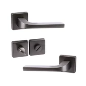 Tog Mat Füme Wc Banyo Uyumlu Kapı Kolu Kare Rozetli Kapı Kulpu Sağa Sola Uygun Kapı Kolları thumbnail 5