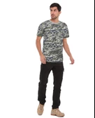 Single Sword Kamuflaj Desen Kısa Kollu Bisiklet Yaka Tişört&Fanila - 6