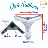 Mobilya Oturma Grubu Kanepe Sehpa TV Ünitesi Çekyat Koltuk Ayağı Baza Ayak 14 cm Krom - 2