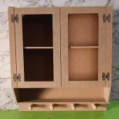 Hobi ADN MODEL 90350 Terek Dolap İki Kapaklı Kupalıklı Ahşap MDF HAM El Yapım - 7