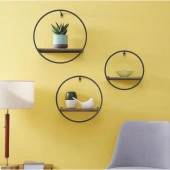 Ahşaplı Kitaplık Yuvarlak Tasarım 3'lü Kitaplık - 1