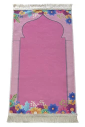 Arapça Namaza İlk Adım Seccadesi - Kumbaralı Kızımın Çocuk Seccadesi - Tesbih Hediyeli thumbnail 6