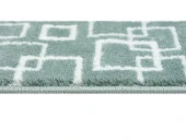 Glary Home GH40A-WT-GRY1 Kare Desenli Kaydırmaz Tabanlı 1'li Merdiven Halısı - Beyaz/Deniz Mavisi - 2