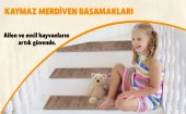 Glary Home GH40A-WT-GRY1 Kare Desenli Kaydırmaz Tabanlı 1'li Merdiven Halısı - Beyaz/Deniz Mavisi - 5