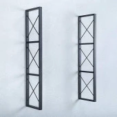 Siyah Metal Raf Duvara Monte Raf Tutucu Dekoratif Raf - 2
