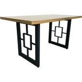 Kare Masa Ayakları Salon Masası  Doğal Ahşaplı Masa thumbnail 1