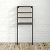 Klozet Üstü Raf Ahşap Banyo Dolabı Metal Ayaklı Organizer - 2