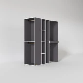 Kenzlife çamaşır-kurutma makinesi dolabı ve giysi dolabı çekmeceli attar sol gri 187*160*60  banyo thumbnail 2