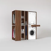 Kenzlife çamaşır-kurutma makinesi dolabı ve giysi dolabı çekmeceli attar sol cvz 187*160*60  banyo thumbnail 2