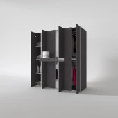 Kenzlife çamaşır-kurutma makinesi dolabı ve giysi dolabı çekmeceli ebuzer sol raf gri 187*170*120  banyo thumbnail 2