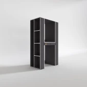 Kenzlife çamaşır-kurutma makinesi dolabı umare gri 187*110*60 çekmeceli raflı banyo thumbnail 3