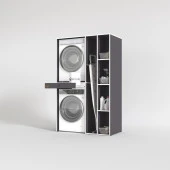 Kenzlife çamaşır-kurutma makinesi dolabı gutas sağ gri 187*120*60 çekmeceli banyo thumbnail 2