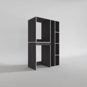 Kenzlife çamaşır-kurutma makinesi dolabı gutas sağ gri 187*120*60 çekmeceli banyo thumbnail 3