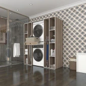 Kenzlife çamaşır-kurutma makinesi dolabı sadra crd 187*170*60 çekmeceli raflı banyo thumbnail 1