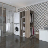 Kenzlife çamaşır-kurutma makinesi dolabı ve giysi dolabı kazvini sağ crd 180*160*60  banyo thumbnail 1
