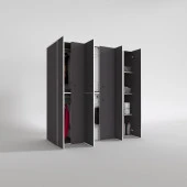 Kenzlife çamaşır-kurutma makinesi dolabı ve giysi dolabı suyuti sağ gri 180*170*60  banyo thumbnail 2