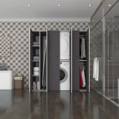 Kenzlife çamaşır-kurutma makinesi dolabı ve giysi dolabı suyuti sol gri 180*170*60  banyo thumbnail 1