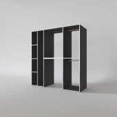 Kenzlife çamaşır-kurutma makinesi dolabı ve giysi dolabı cevheri sol gri 180*170*60  banyo thumbnail 3