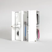 Kenzlife çamaşır-kurutma makinesi dolabı ve giysi dolabı çekmeceli eşari sağ byz 187*160*60  banyo thumbnail 2