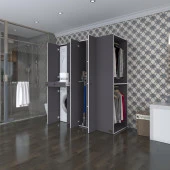 Kenzlife çamaşır-kurutma makinesi dolabı ve giysi dolabı çekmeceli eşari sağ gri 187*160*60  banyo thumbnail 1