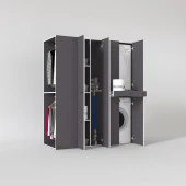 Kenzlife çamaşır-kurutma makinesi dolabı ve giysi dolabı çekmeceli eşari sol gri 187*160*60  banyo thumbnail 2