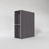 Kenzlife çamaşır-kurutma makinesi dolabı ve giysi dolabı çekmeceli eşari sol gri 187*160*60  banyo thumbnail 3