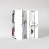 Kenzlife çamaşır-kurutma makinesi dolabı ve giysi dolabı çekmeceli eşari sol byz 187*160*60  % 100 FULL MDF thumbnail 2