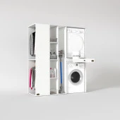 Kenzlife çamaşır-kurutma makinesi dolabı ve giysi dolabı çekmeceli attar sol byz 187*160*60  banyo thumbnail 2