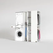 Kenzlife çamaşır-kurutma makinesi dolabı ve giysi dolabı çekmeceli attar sağ byz 187*160*60  % 100 FULL MDF thumbnail 2