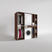 Kenzlife çamaşır-kurutma makinesi dolabı ve giysi dolabı çekmeceli hattab sağ raf cvz 187*160*60  banyo thumbnail 2