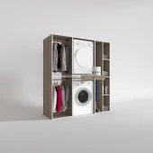 Kenzlife çamaşır-kurutma makinesi dolabı ve giysi dolabı çekmeceli hattab sağ raf crd 187*160*60  banyo thumbnail 2