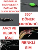 Eagenset Fosforlu Glow İğneli, Boncuklu Silikon Karides Yapay Yem Kırmızı - 11